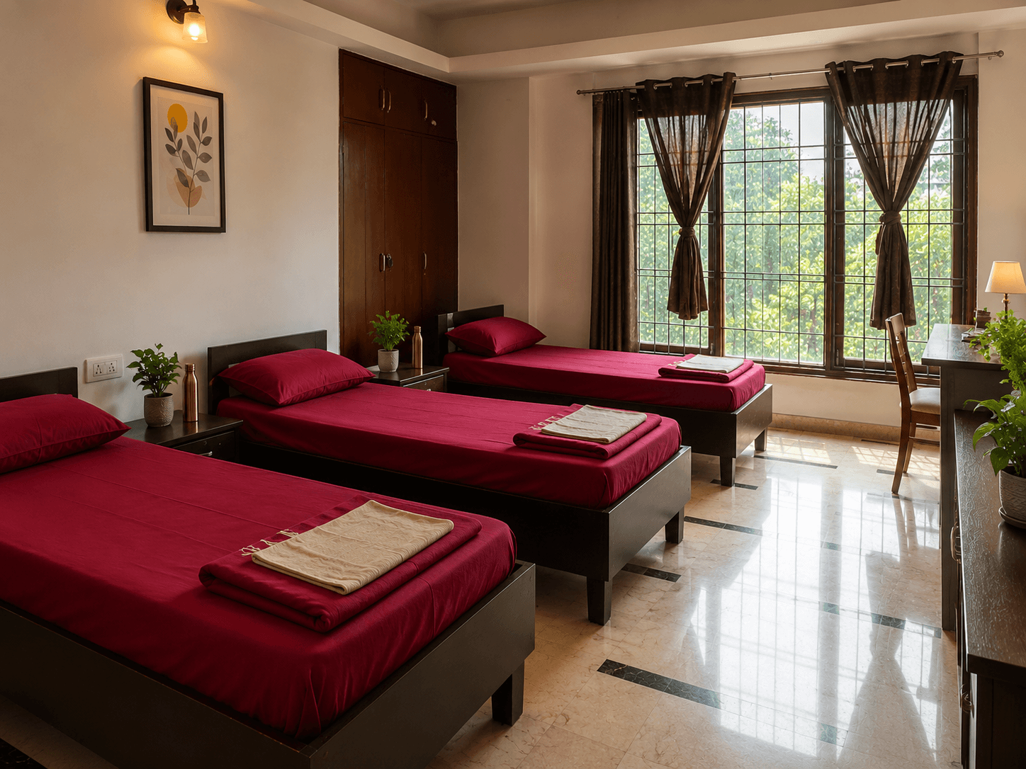 Three-bed residential room at SimranShri Rehabilitation Centre