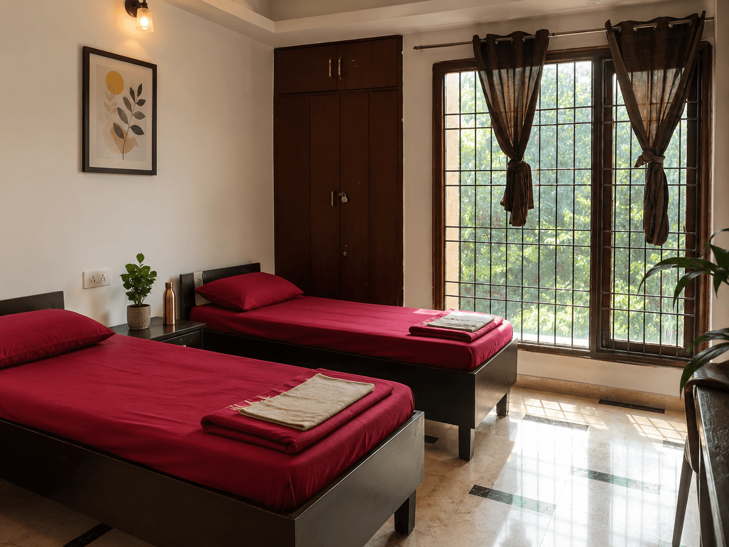 Two-bed residential room at SimranShri Rehabilitation Centre in Noida